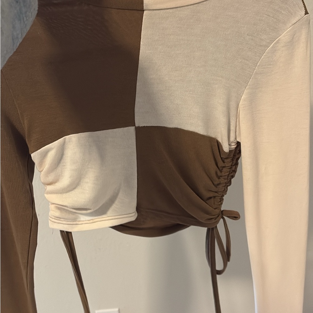 Stylish Brown and Cream Women's Top